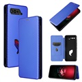 Asus ROG Phone 5 Flip Hülle - Karbonfaser - Blau
