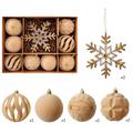 Set aus beflockten Weihnachtskugeln/Schneeflocken-Anhängern – 8cm/16cm – 10 Stück – Khaki