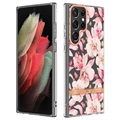 Flower Serie Samsung Galaxy S22 Ultra 5G TPU Hülle - Rosa Gardenie
