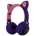 Faltbares Bluetooth Katzenohr Kinder Kopfhörer (Offene Verpackung - Zufriedenstellend) - Purpur