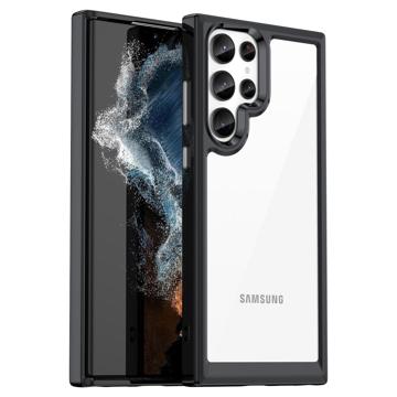 Anti-Shock Samsung Galaxy S23 Ultra 5G Hybrid Hülle - Schwarz / Durchsichtig