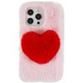 Plush Heart iPhone 14 Pro TPU Hülle - Rosa