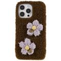 Fluffy Flower Serie iPhone 14 Pro Max TPU Hülle - Braun
