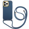 iPhone 14 Pro Max 360 Hybrid Hülle mit Schlüsselband - Blau