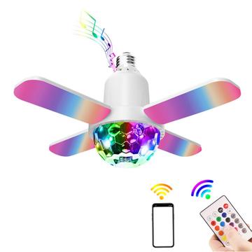 Vierblättrige RGB-Deckenleuchte mit Bluetooth-Lautsprecher und Fernbedienung - E27 - Discokugel