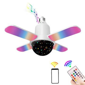 Vierblättrige RGB-Deckenleuchte mit Bluetooth-Lautsprecher und Fernbedienung - E27 - Sternenhimmel