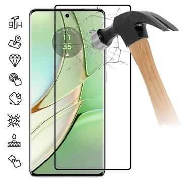 Motorola Edge 40 Neo Full Cover Panzerglas - Schwarz Rand