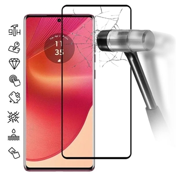 Motorola Edge 50 Fusion/G96 Full Cover Panzerglas - Schwarz Rand