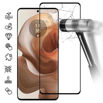 Motorola Edge 50 Ultra/Moto X50 Ultra Full Cover Panzerglas - Schwarz Rand