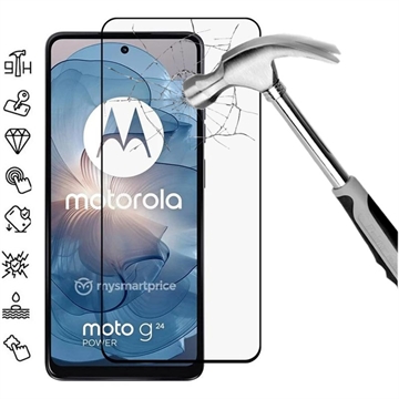 Motorola Moto G24 Full Cover Panzerglas - Schwarz Rand