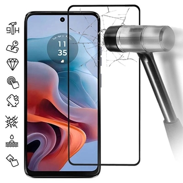 Motorola Moto G34 Full Cover Panzerglas - Schwarz Rand