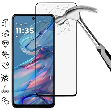 Motorola Moto G45 Full Cover Panzerglas - Schwarz Rand