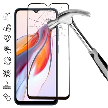 Xiaomi Redmi 12C Full Cover Panzerglas - Schwarz Rand