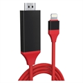 Full HD Lightning zu HDMI AV Adapter - iPhone, iPad, iPod - Rot