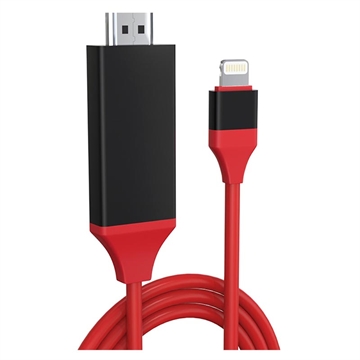 Full HD Lightning zu HDMI AV Adapter - iPhone, iPad, iPod (Bulk - Befriedigend) - Rot