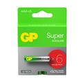 GP Super G-Tech LR03/AAA Alkaline-Batterien - 6 Stück.