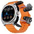 GT99 2-in-1-Sport-Smartwatch mit kabellosen Kopfhörern - Silber / Orange
