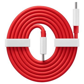 OnePlus Warp Charge USB Typ-C Kabel 5481100047 - 1m (Offene Verpackung - Bulk) - Rot / Weiß