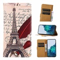Glam Serie Sony Xperia 1 IV Schutzhülle mit Geldbörse - Eiffelturm