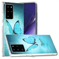 Samsung Galaxy Note20 Ultra Leuchtendes im Dunkeln TPU Hülle - Blau / Schmetterling