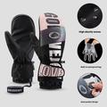 Golovejoy SK34 Winter-Skihandschuhe - wasserdicht, winddicht, Touchscreen Handschuhe - M - Schwarz / Rosa
