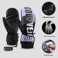 Golovejoy SK34 Winter-Skihandschuhe - wasserdicht, winddicht, Touchscreen Handschuhe - M - Schwarz / Lila