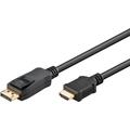 Goobay 4K DisplayPort-zu-HDMI-Kabel für Projektor, Fernseher, PC - 2m - Schwarz