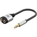Goobay AUX 1-zu-2-Audioadapter / Splitter - Grau
