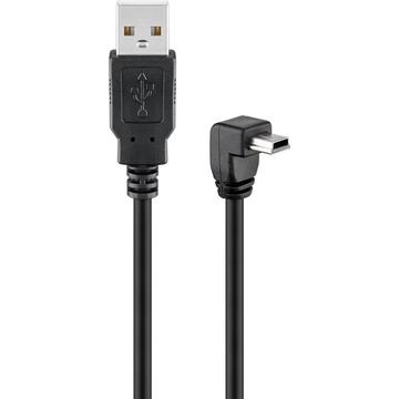 Goobay Gewinkeltes USB-Kabel - A-Stecker/B-Stecker - 1,8m - Schwarz