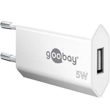 Goobay Compact USB-A Wandladegerät - 5W - Weiß