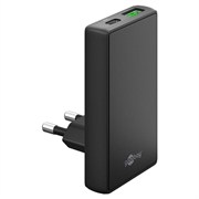 Goobay GaN Duales Schnellladegerät 90° flach - 65W, USB-C & USB-A