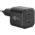 Goobay Nano GaN Dual USB-C PD Schnellladegerät 35W - Schwarz