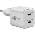 Goobay Nano GaN Dual USB-C PD Schnellladegerät 35W - Weiß