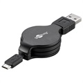Goobay Ausziehbares MicroUSB Daten & Ladekabel - 1m - Schwarz