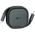 Goobay Einziehbares USB-C Kabel - 1m, 15W - Schwarz