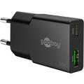 Goobay Slim USB-C PD GaN Duales Schnellladegerät 30W - Schwarz