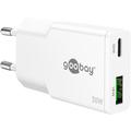 Goobay Slim USB-C PD GaN Duales Schnellladegerät 30W - Weiß