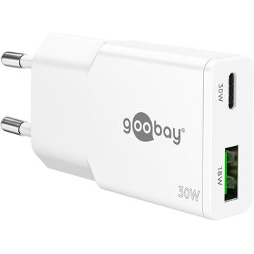 Goobay Slim USB-C PD GaN Duales Schnellladegerät 30W