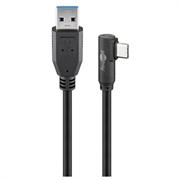 Goobay USB-C Cable w/Angle 3m - USB-C/USB-A - Schwarz