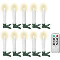 Goobay Kabellose LED-Weihnachtsbaumkerzen - 10 Stk. - Warmweiß