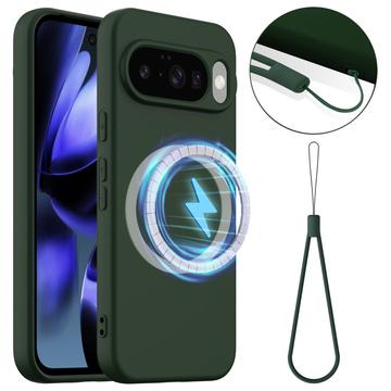 Google Pixel 10 Liquid Silikonhülle - MagSafe-kompatibel - Dunkel Grün