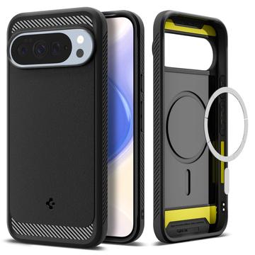Google Pixel 10 Pro XL Spigen Rugged Armor Mag TPU Hülle - Schwarz