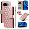 Google Pixel 10a Luxus Gesteppte Wallet Hülle - Roségold