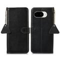 Google Pixel 10a Wallet Leder Hülle mit RFID - Schwarz