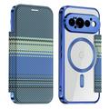 Google Pixel 11 Pro Elegante magnetische Flip-hülle mit RFID-Kartenfächern - Blau