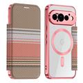 Google Pixel 11 Pro Elegante magnetische Flip-hülle mit RFID-Kartenfächern - Pink