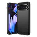 Google Pixel 11 Pro XL Gebürstete TPU Hülle - Karbonfaser - Schwarz