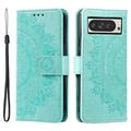 Google Pixel 11 Pro XL Mandala Wallet-Hülle mit Handschlaufe - Mintgrün