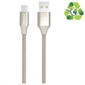 GreyLime Geflochtenes USB-A / USB-C-Kabel - 2m - Beige