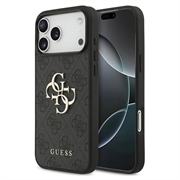 iPhone 18 Pro Guess 4G Big Metal Logo Hybrid Hülle - Grau